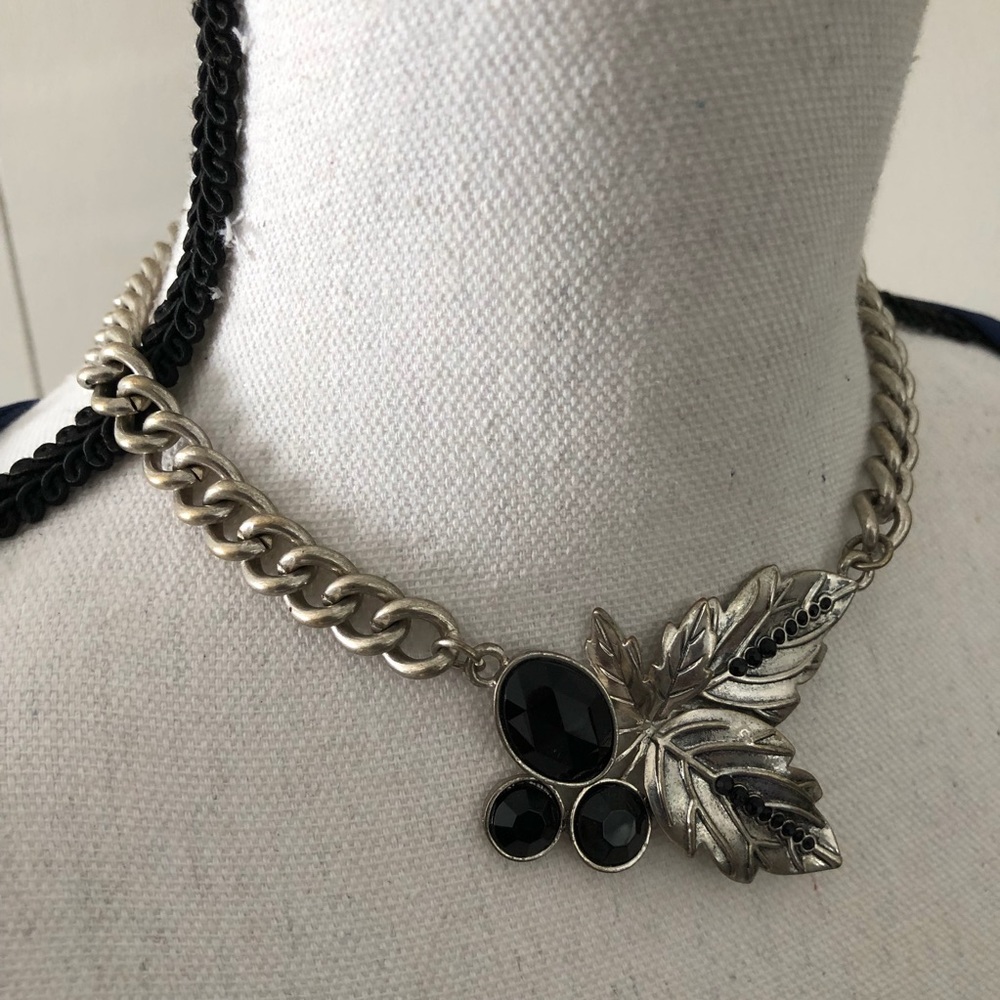 Statement Necklace: Silver/Black Toggle Necklace - image 7